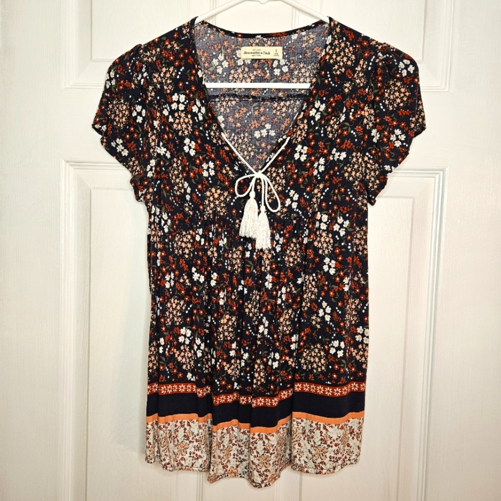 Abercrombie and Fitch Boho Blouse Short Sleeve Sz S